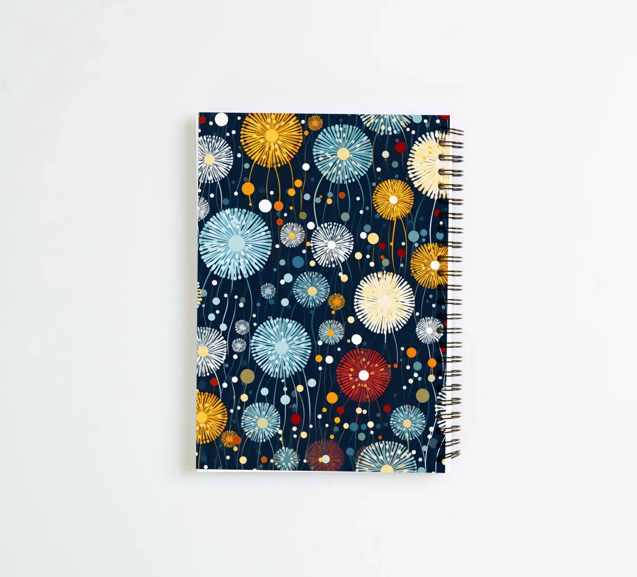 Celestial Dandelions spiral notebook by Botanical Pattern House