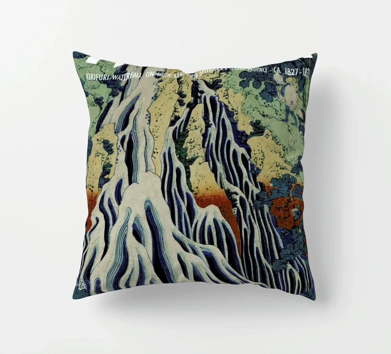 Hokusai - Kirifuri Waterfall at Kurokami Mountain in Shimotsuke IV decorative cushion by Vintage by JUNIQE