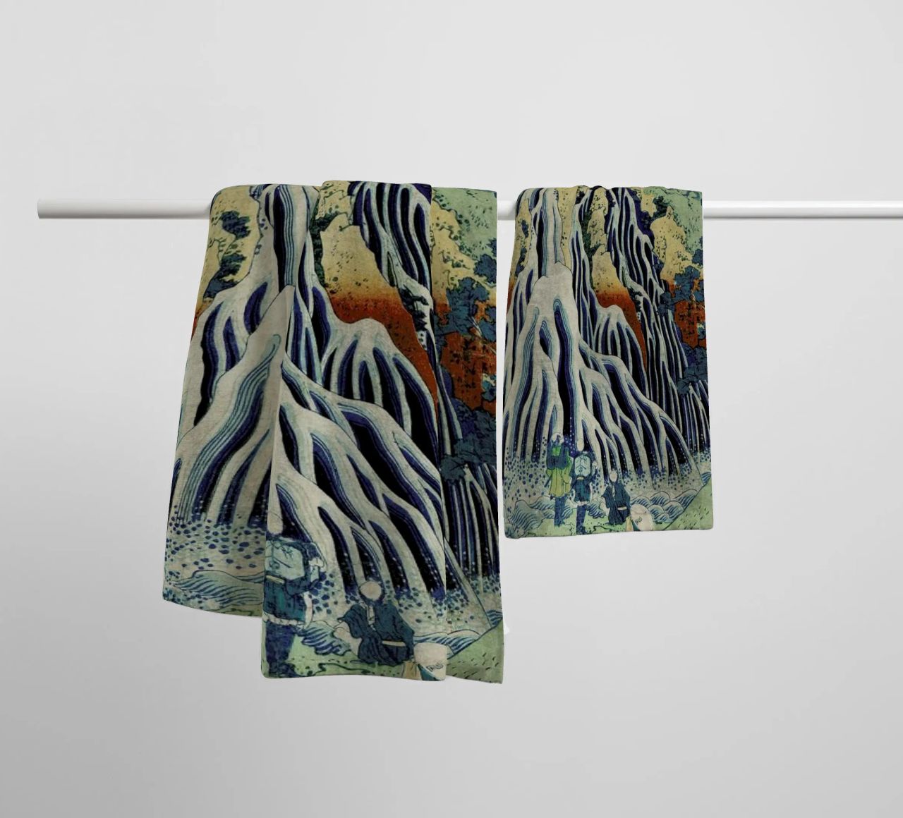 Hokusai - Kirifuri Waterfall at Kurokami Mountain in Shimotsuke IV towel by Vintage by JUNIQE