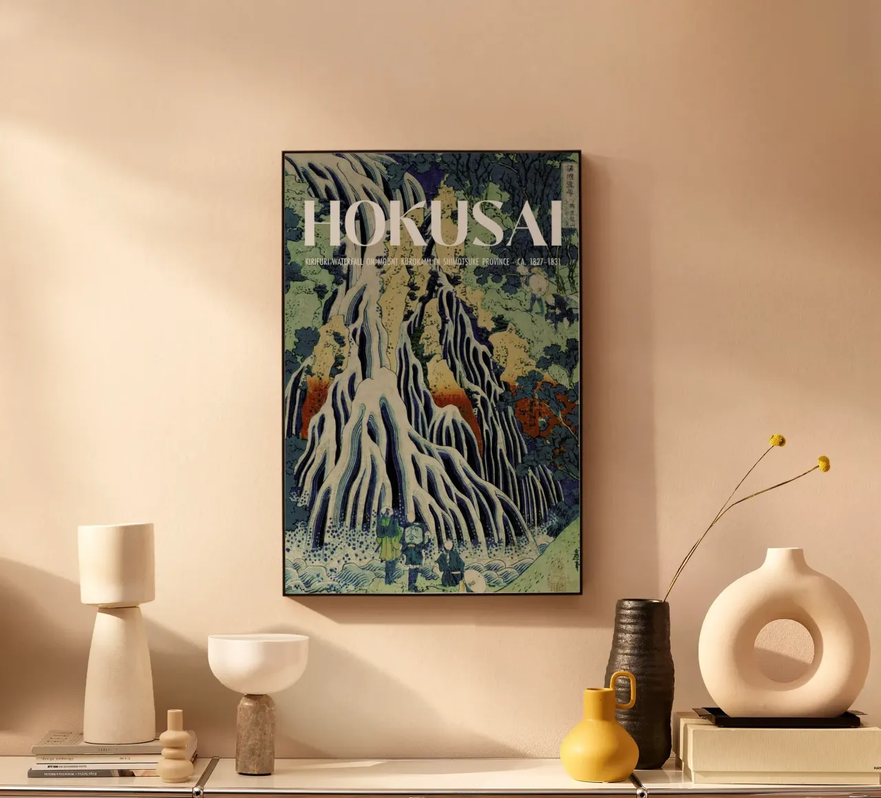 Hokusai - Kirifuri Waterfall at Kurokami Mountain in Shimotsuke IV Alu-Dibond von Vintage by JUNIQE