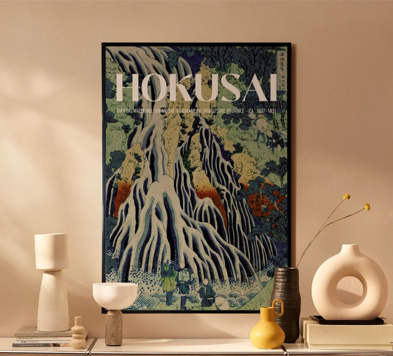 Hokusai - Kirifuri Waterfall at Kurokami Mountain in Shimotsuke IV poster by Vintage by JUNIQE