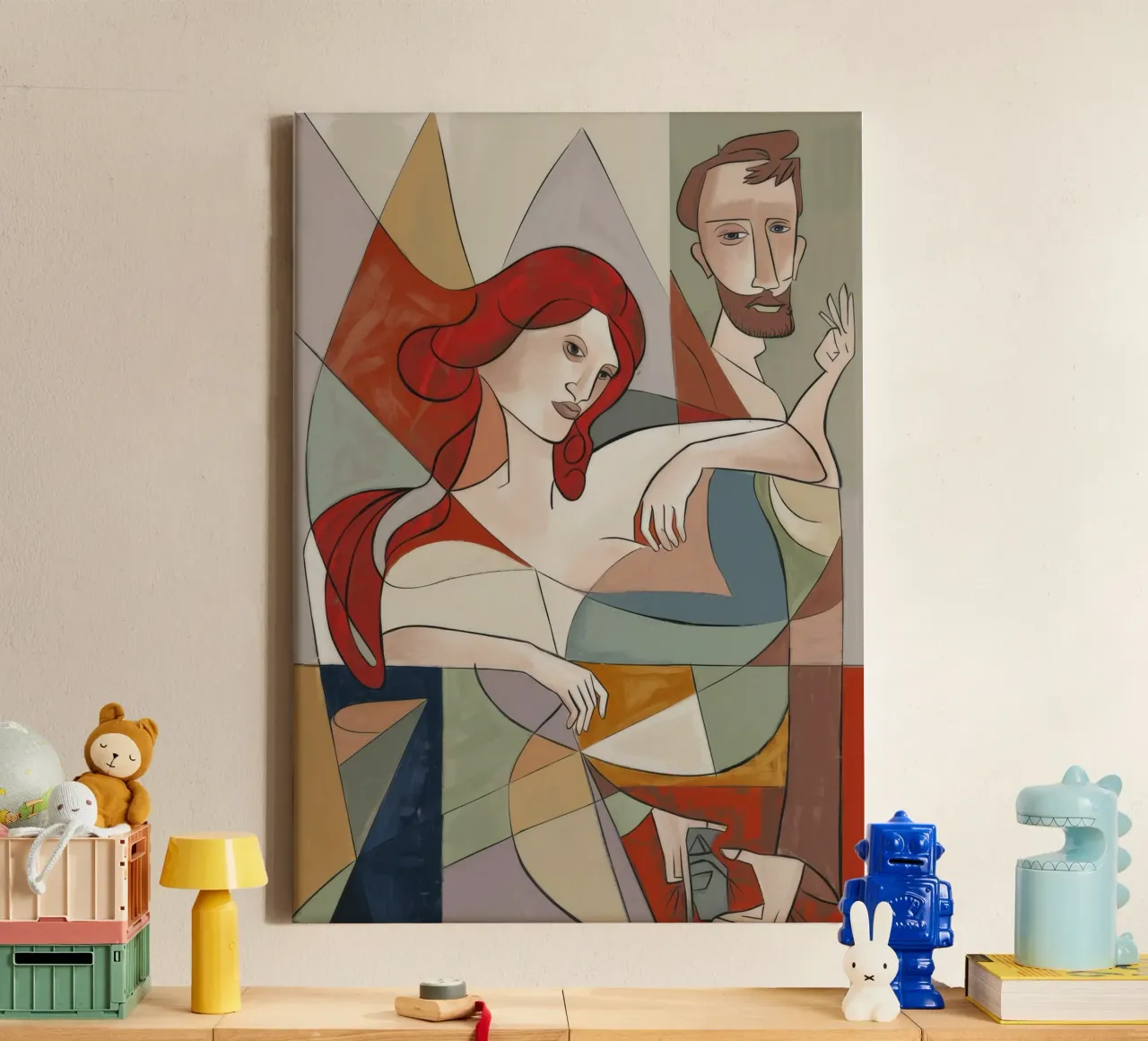 Gracieuze houding canvas met Baklijst van Crimson Whisper