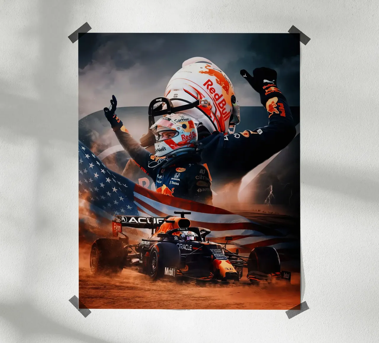 Max Verstappen poster con telaio in plastica da Agus Creative