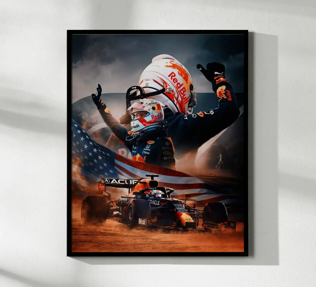 Max Verstappen poster con telaio in plastica da Agus Creative