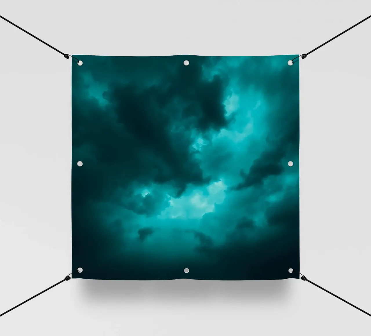 Nuvole drammatiche che turbinano in un cielo lunatico prima del temporale telo in pvc da DesignDoodle