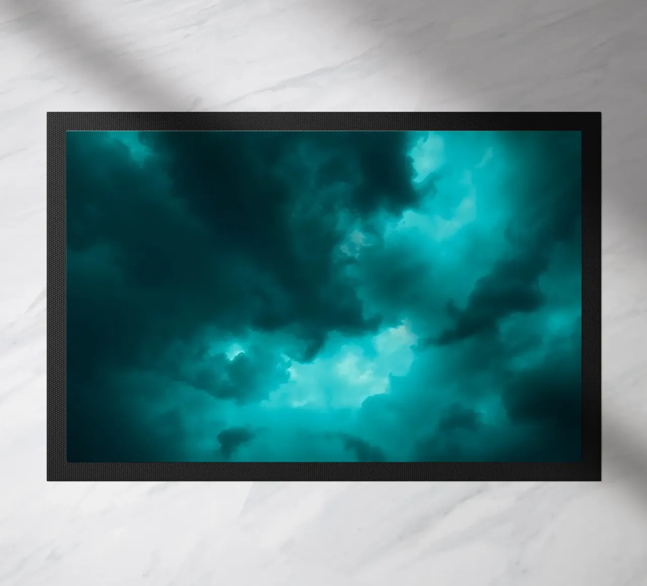 Dramatic clouds swirl in a moody sky just before the storm doormat by DesignDoodle