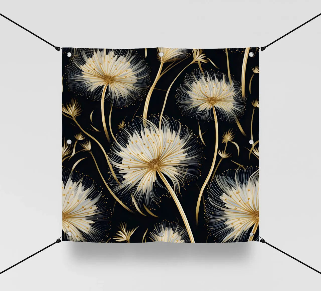 Denti di leone dorati telo in pvc da Botanical Pattern House
