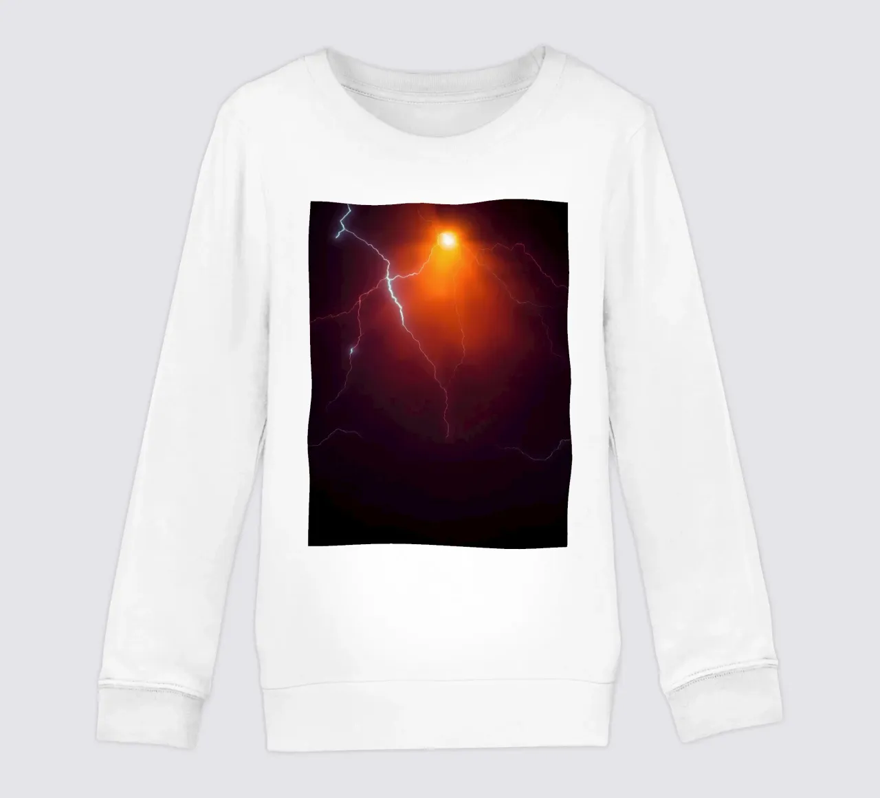 Des éclairs brillants illuminent le ciel noir sweat enfant de DesignDoodle