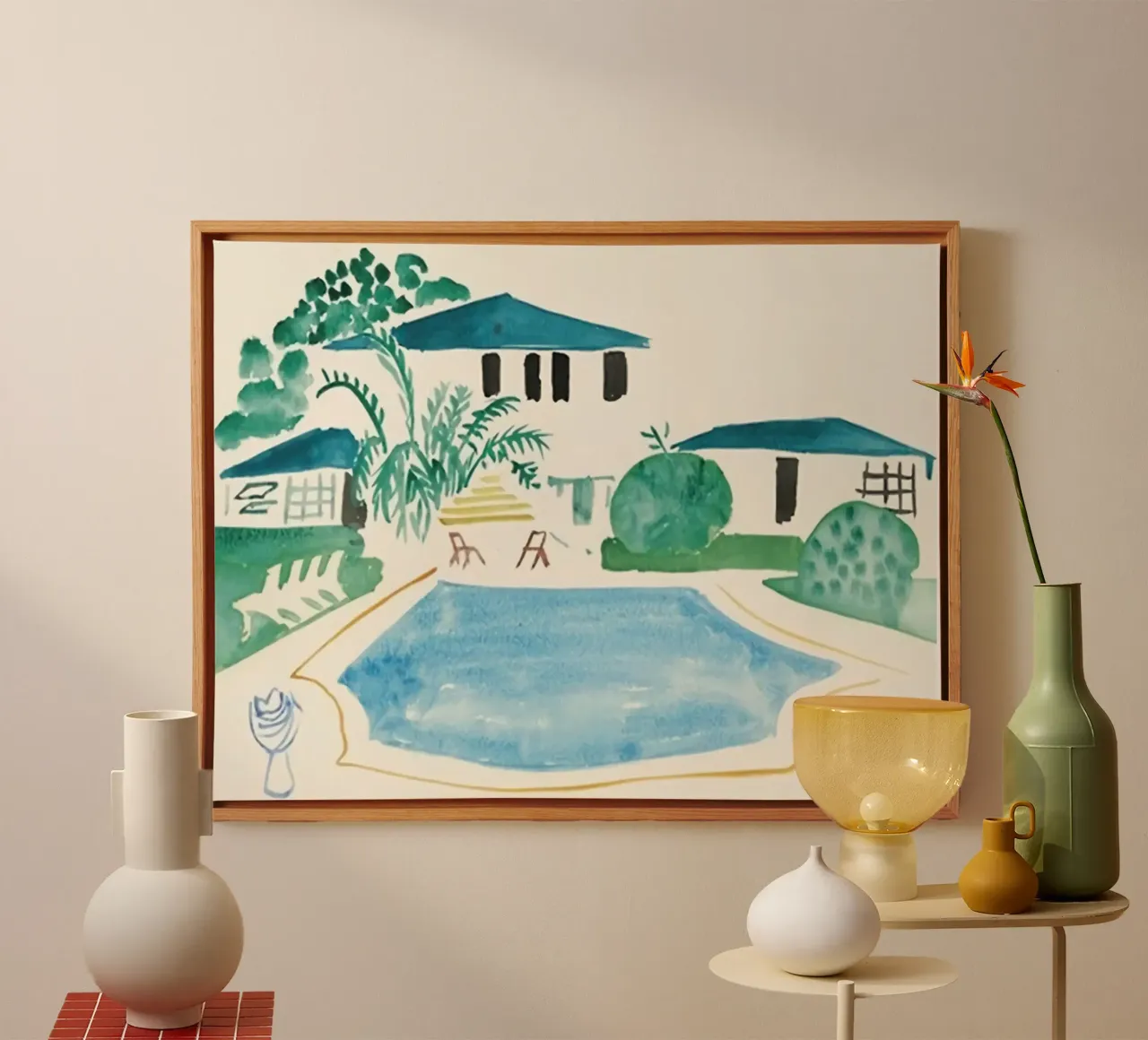 Retro Pool canvas by Maegan