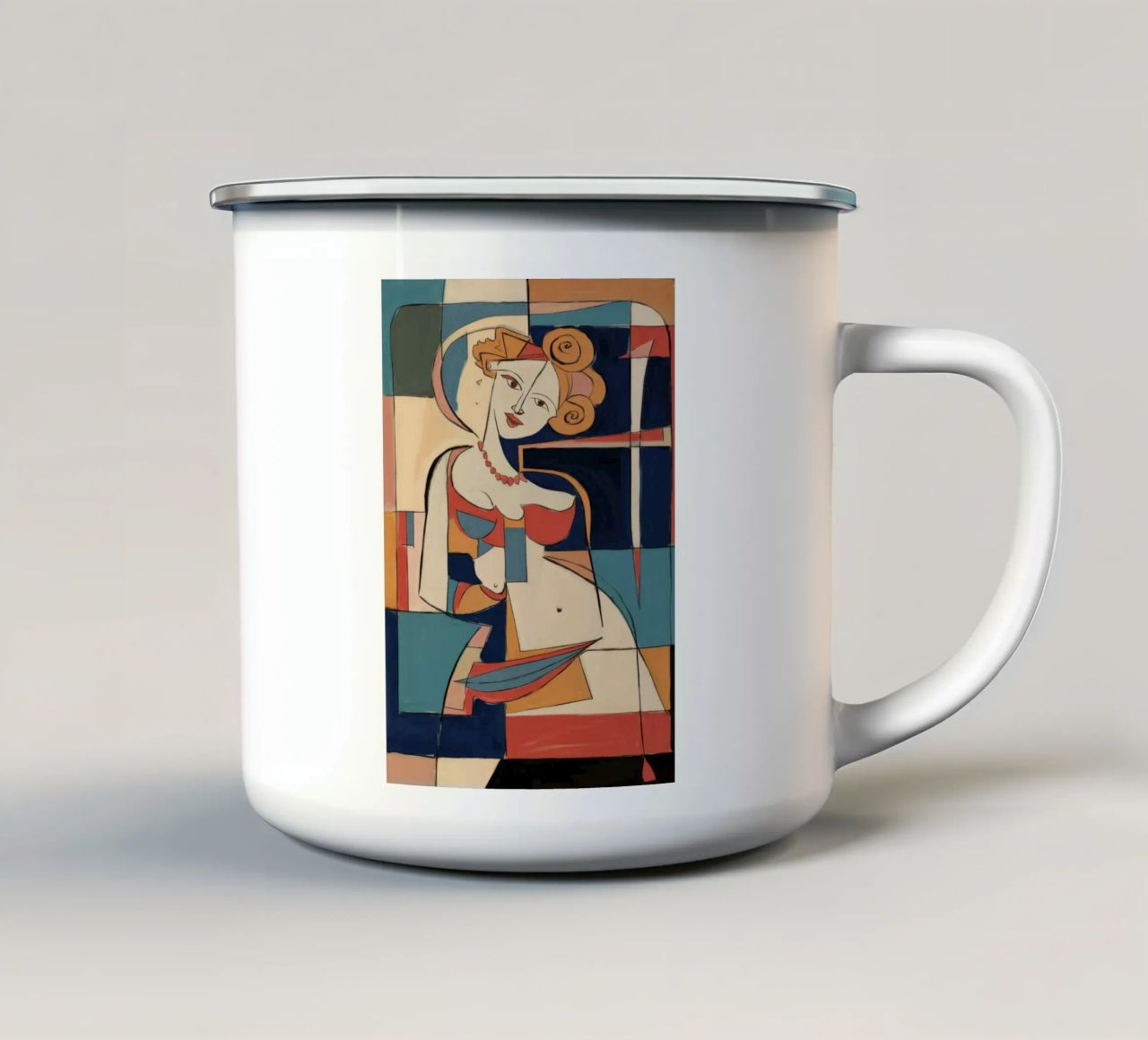 Espressione giocosa tazza in smalto da Crimson Whisper