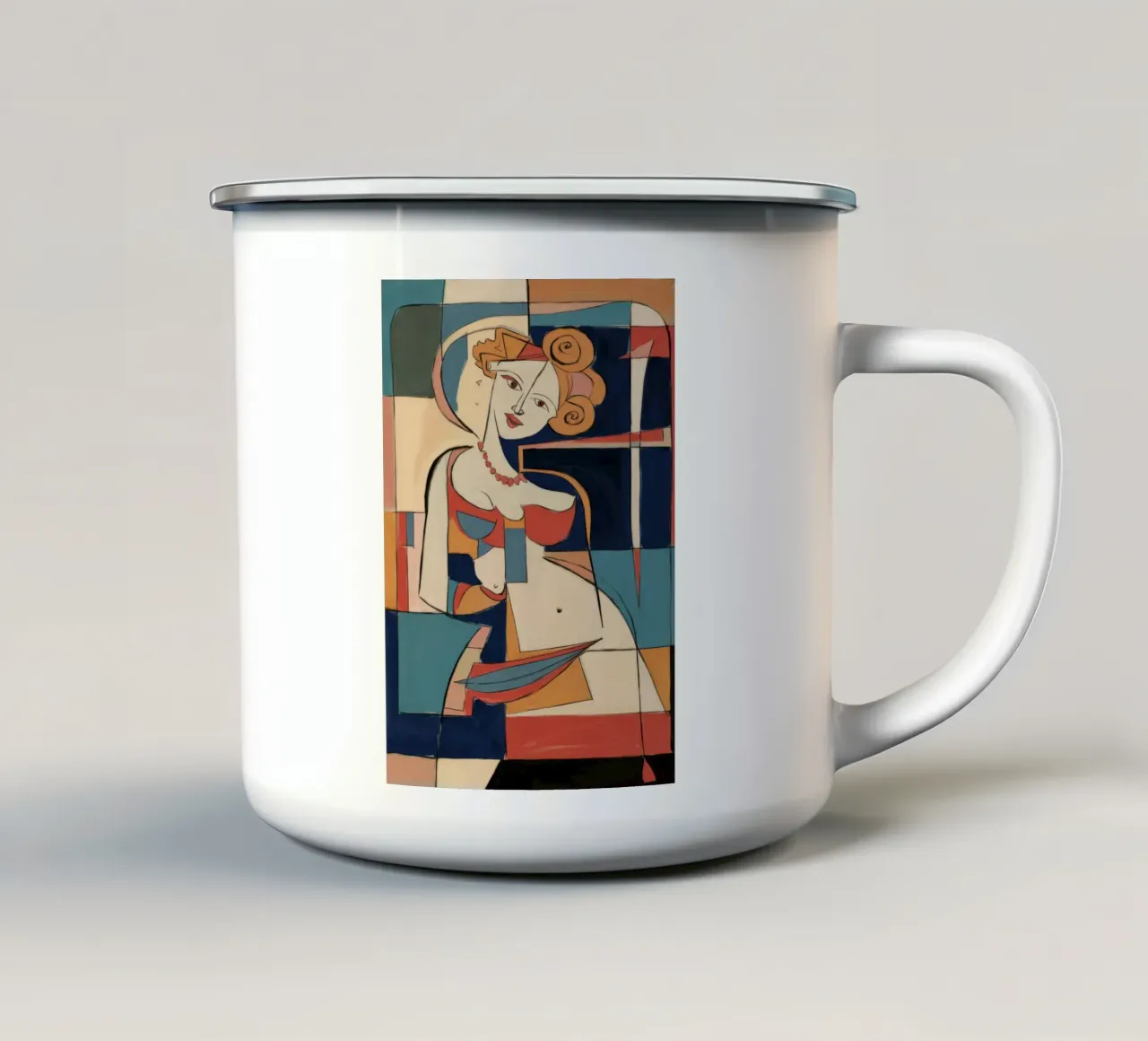 Speelse expressie emaille mok van Crimson Whisper