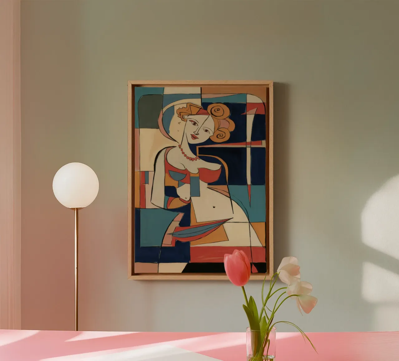 Speelse expressie canvas met Baklijst van Crimson Whisper