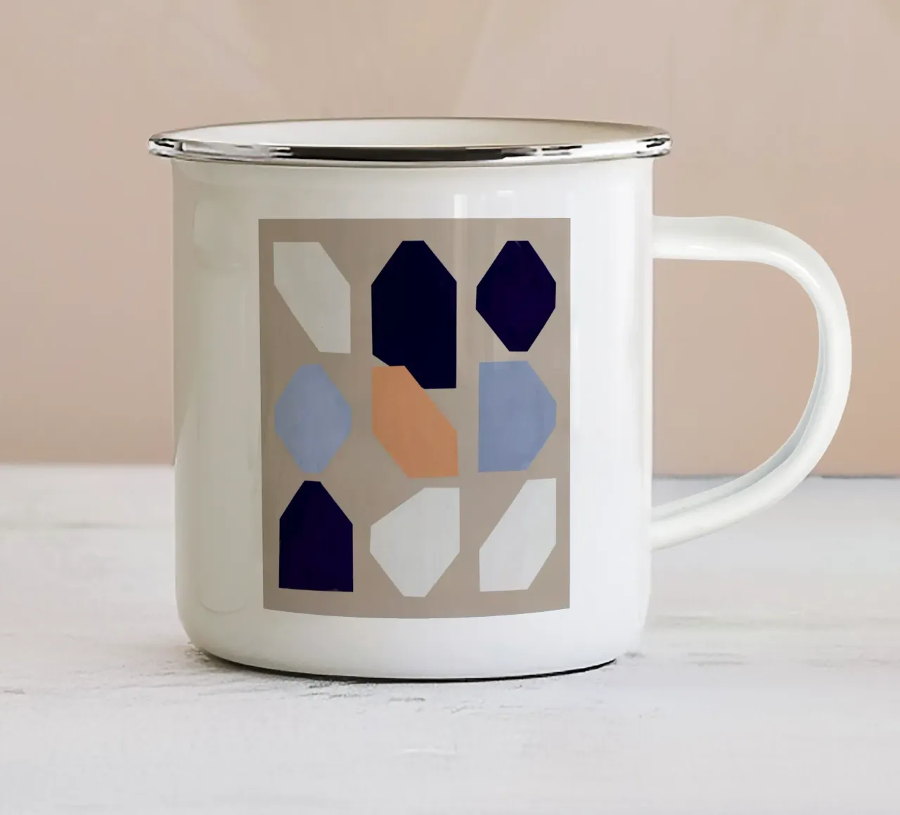Formas geométricas de nueve 02 taza de esmalte de Little Dean