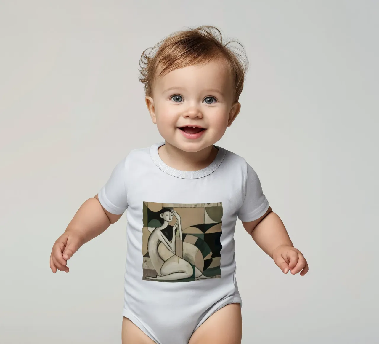 Thoughtful Gesture short-sleeve baby romper by Crimson Whisper
