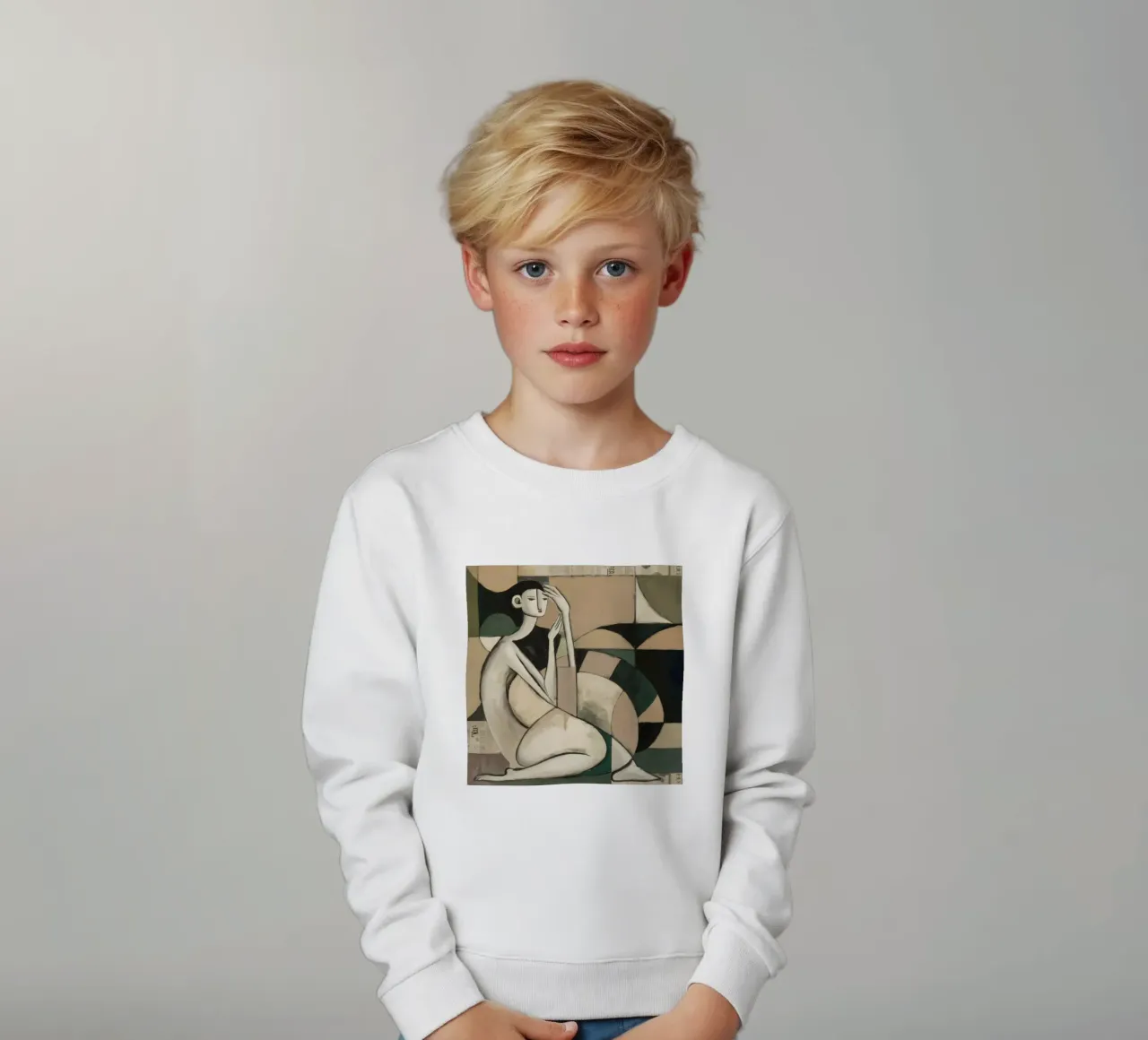 Nachdenkliche Geste Kinder Sweatshirt von Crimson Whisper
