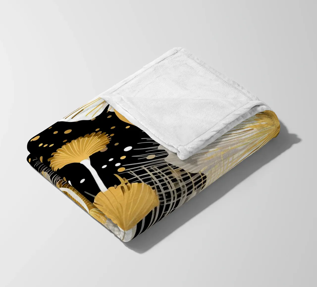 Elegant Dandelions fleece blanket by Botanical Pattern House