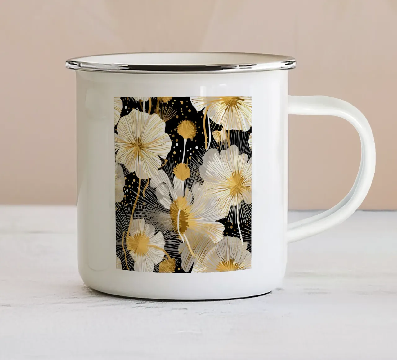 Eleganti denti di leone tazza in smalto da Botanical Pattern House