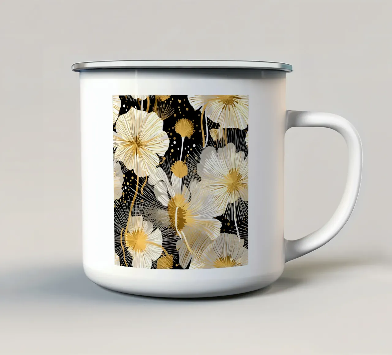 Eleganti denti di leone tazza in smalto da Botanical Pattern House