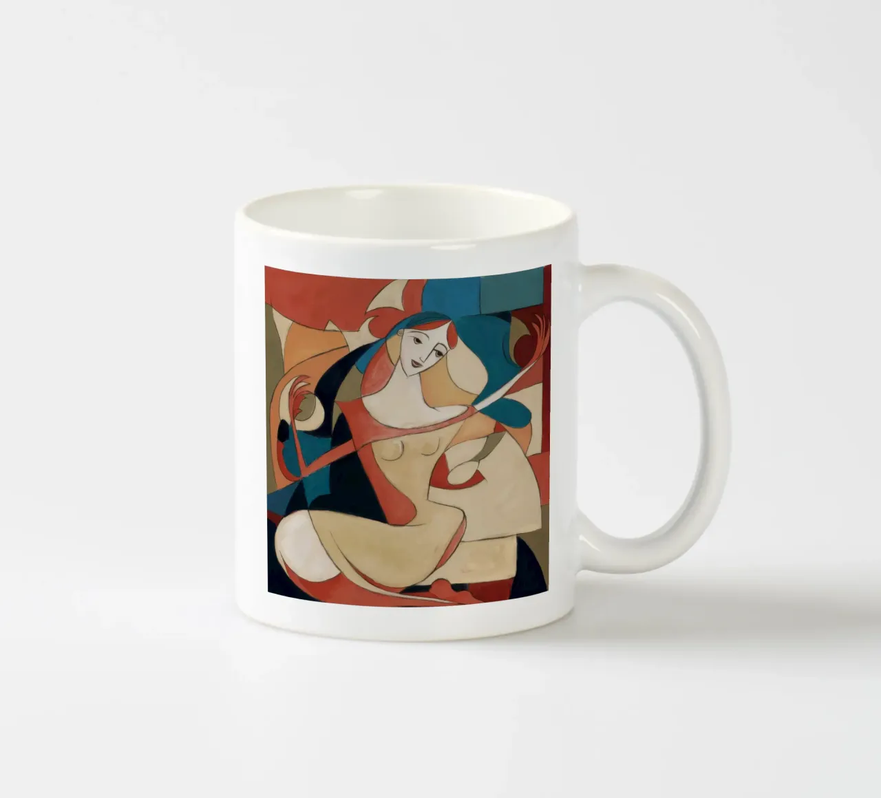 Movimiento expresivo taza de cerámica de Crimson Whisper