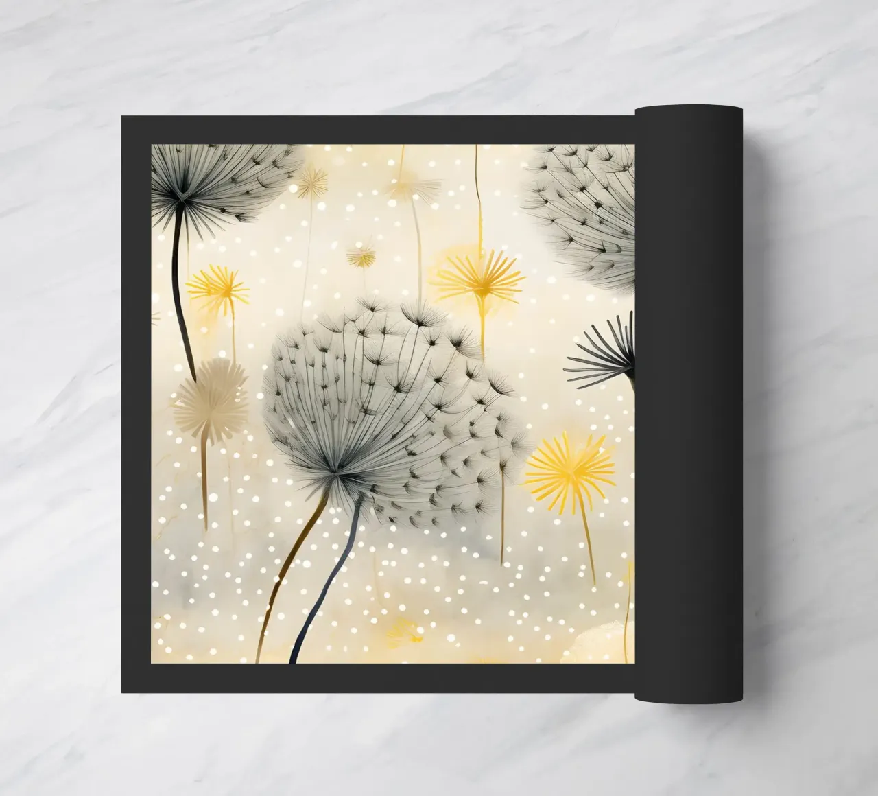 Elegant Dandelions doormat by Botanical Pattern House