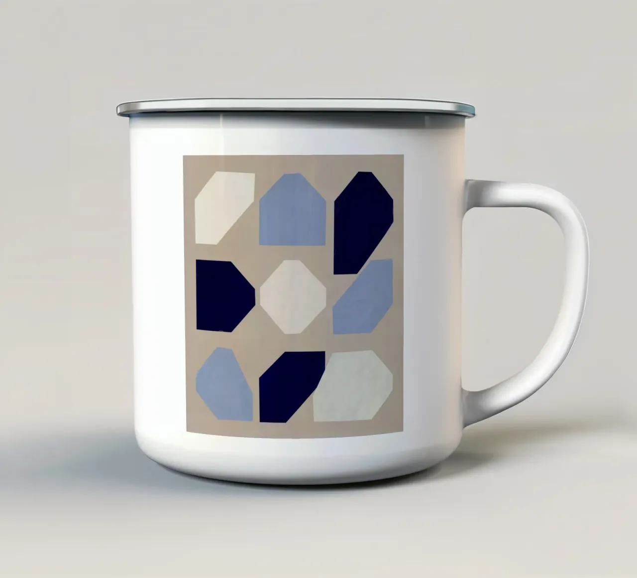 Formas geométricas de nueve taza de esmalte de Little Dean