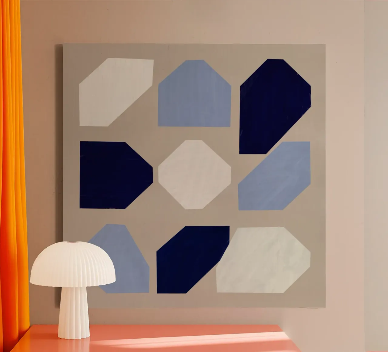 Forme geometriche di nove tela con Cornice a cassetta da Little Dean