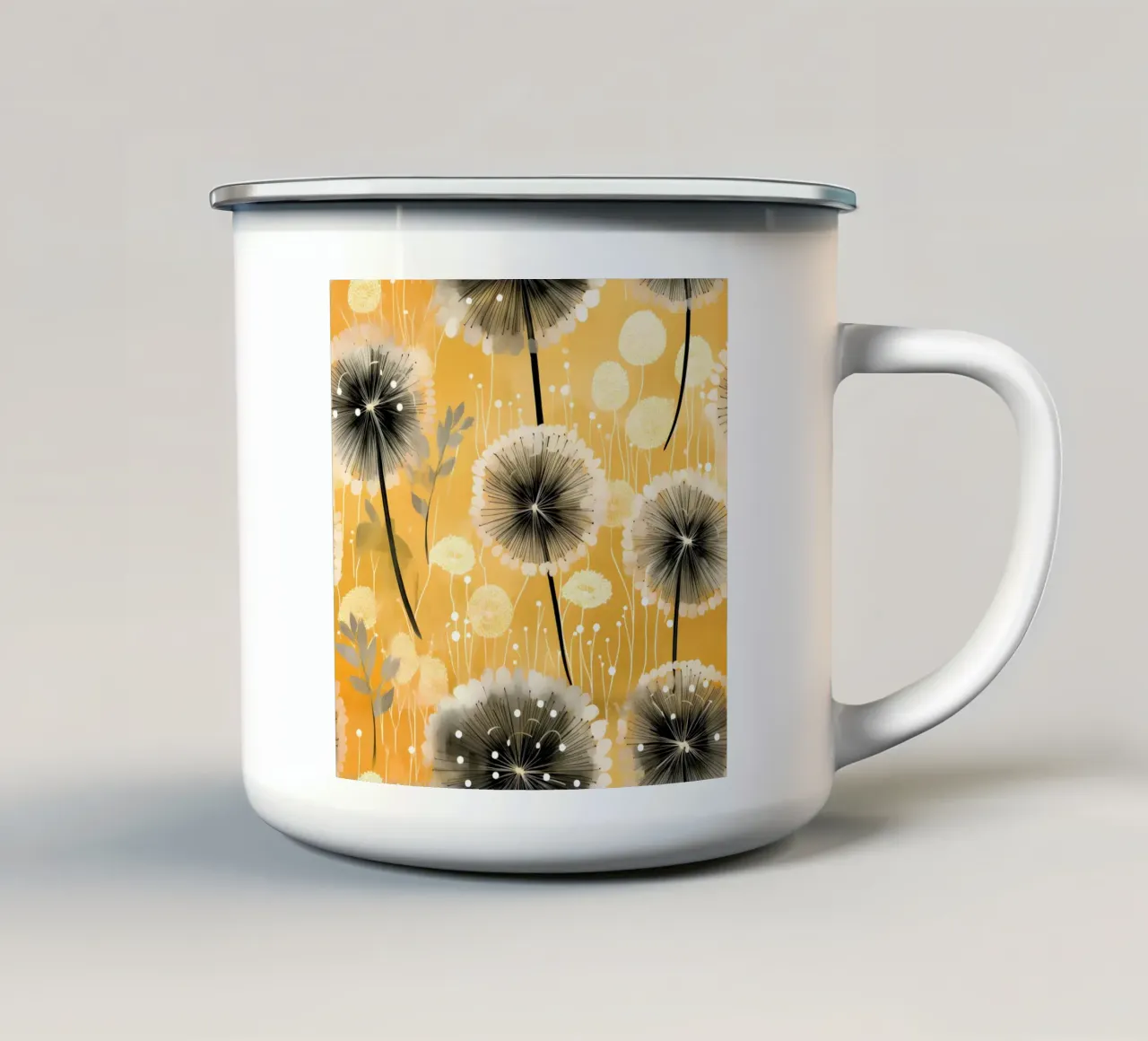 Eleganti denti di leone tazza in smalto da Botanical Pattern House