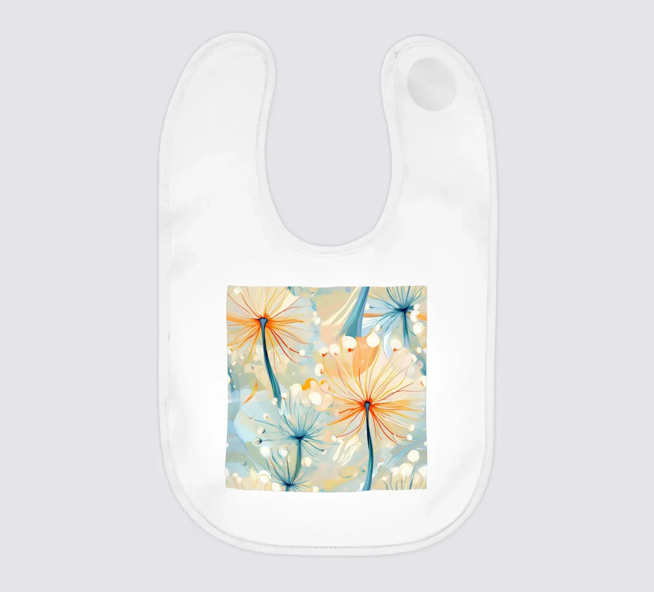 Elegant Dandelions baby bib by Botanical Pattern House
