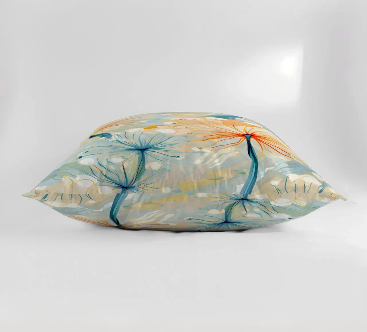 Elegant Dandelions decorative cushion by Botanical Pattern House