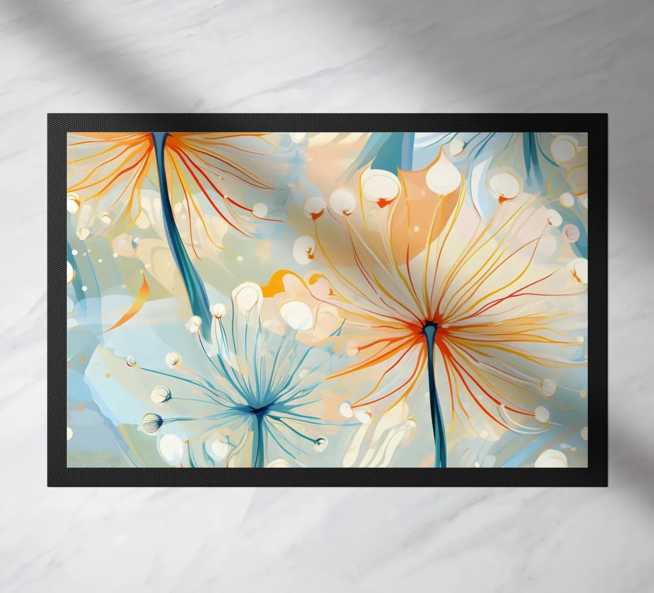 Elegant Dandelions doormat by Botanical Pattern House