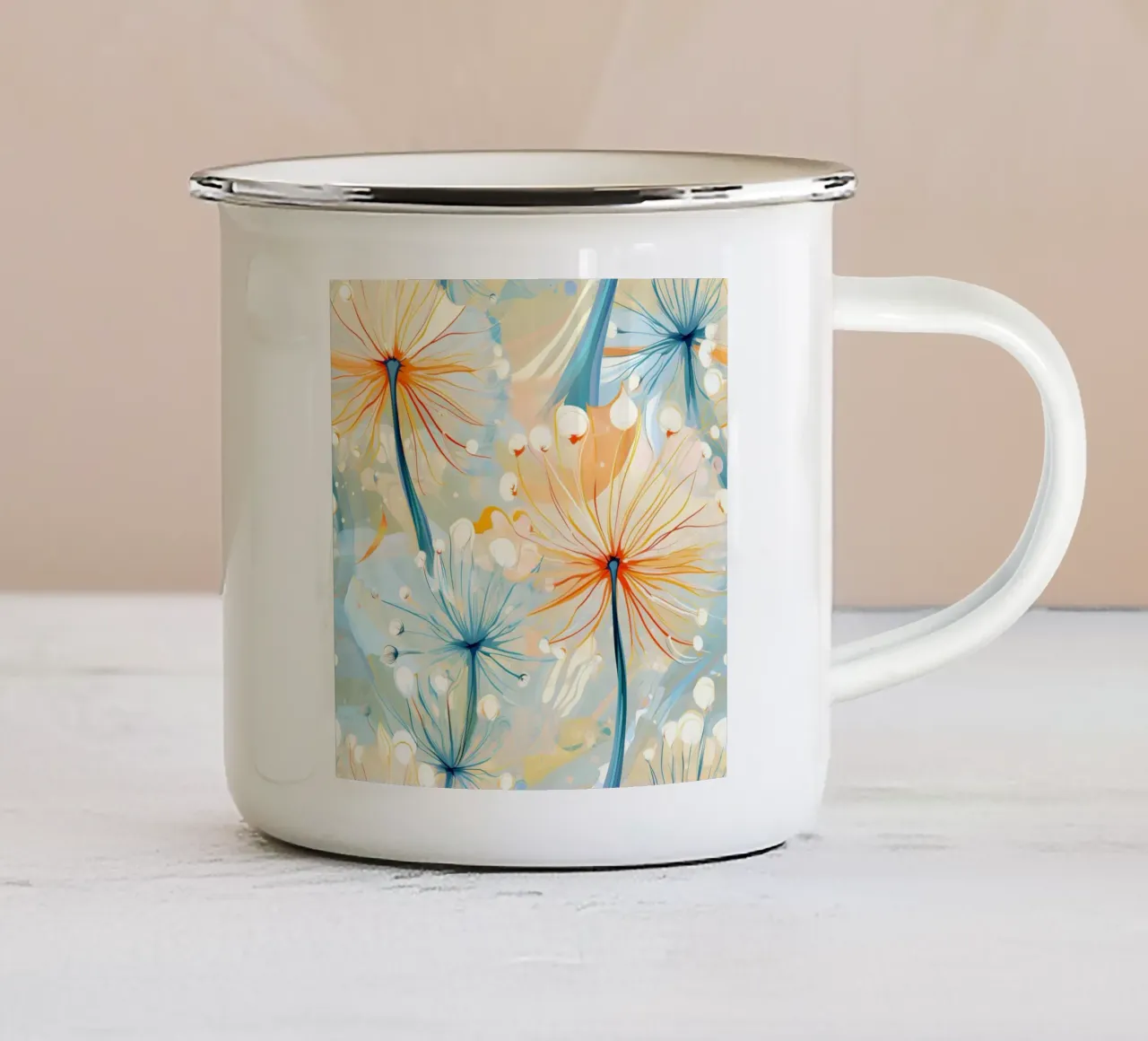 Eleganti denti di leone tazza in smalto da Botanical Pattern House