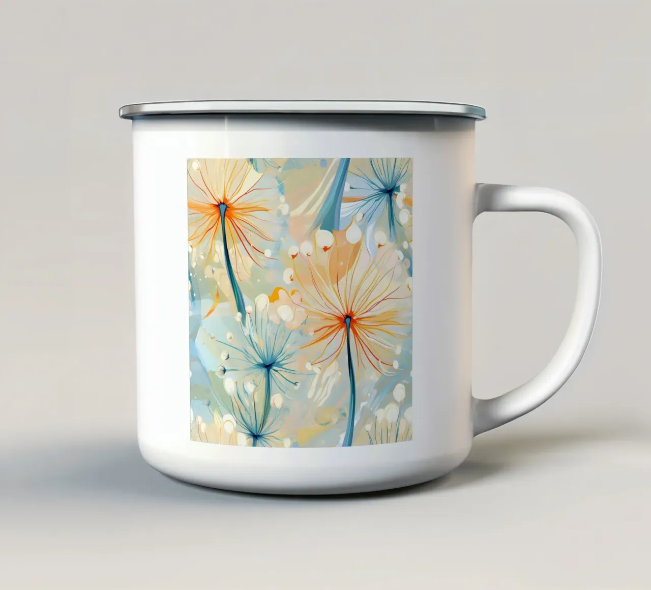 Eleganti denti di leone tazza in smalto da Botanical Pattern House