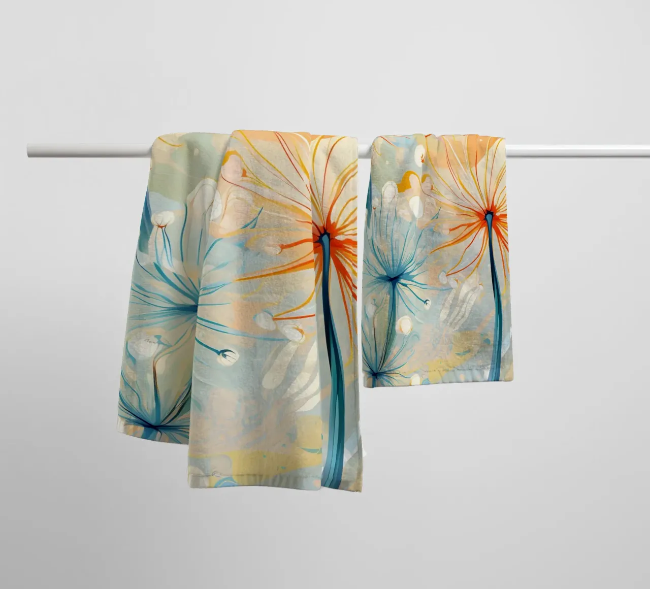 Elegant Dandelions towel by Botanical Pattern House