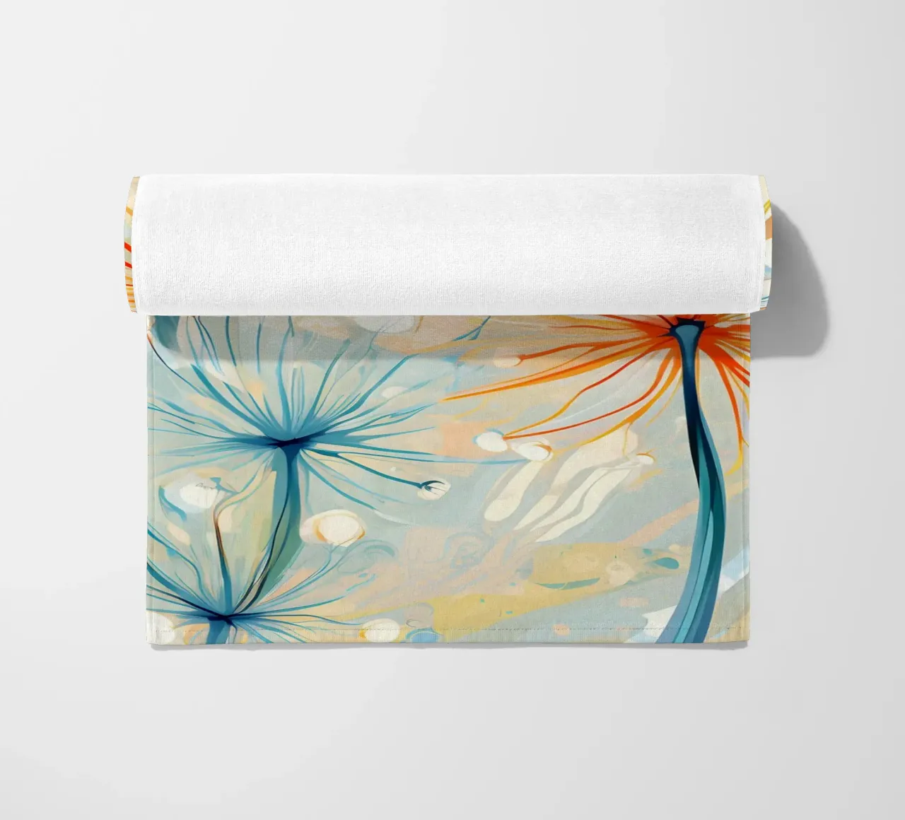 Elegant Dandelions beach towel by Botanical Pattern House