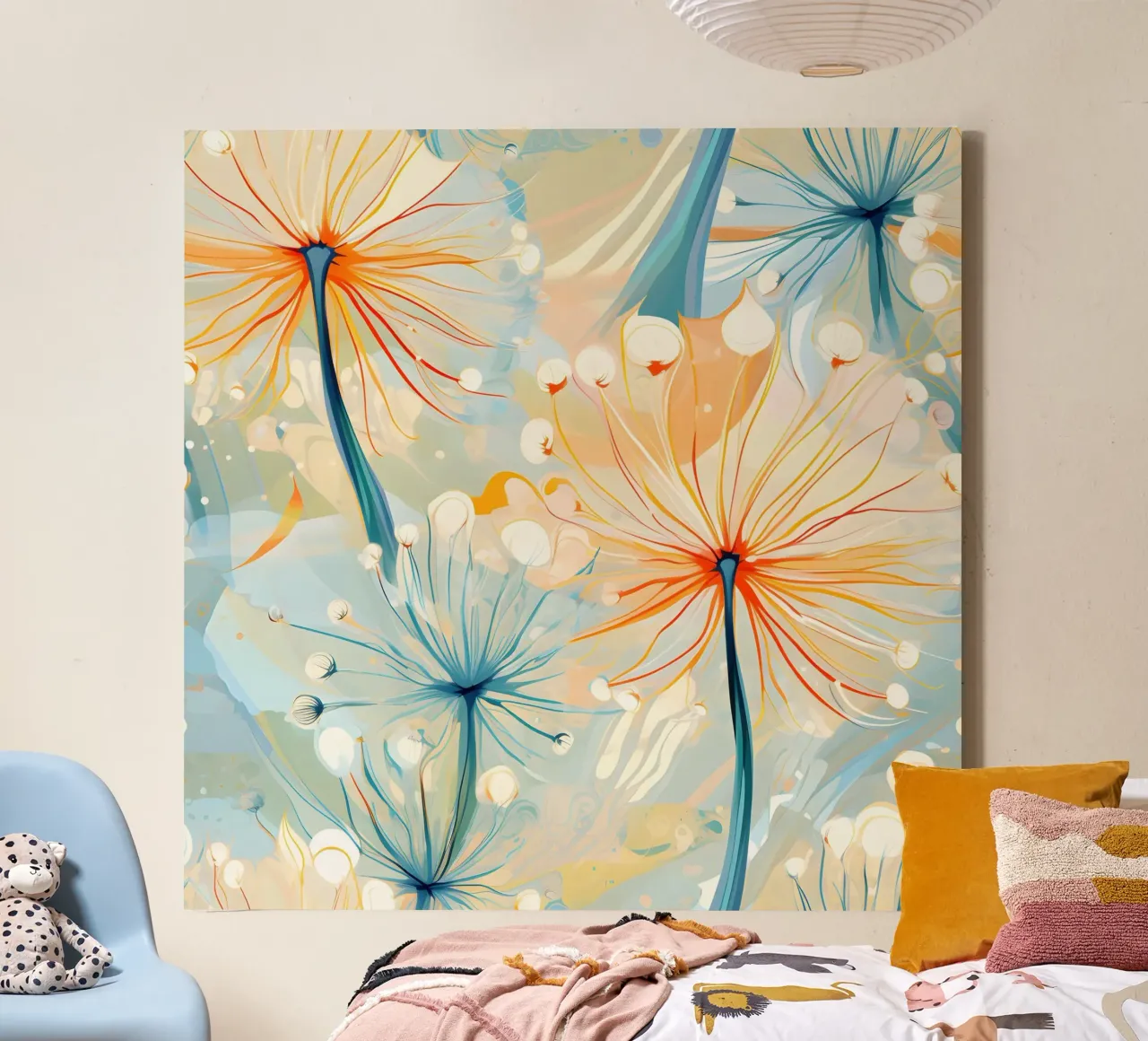 Elegant Dandelions canvas by Botanical Pattern House