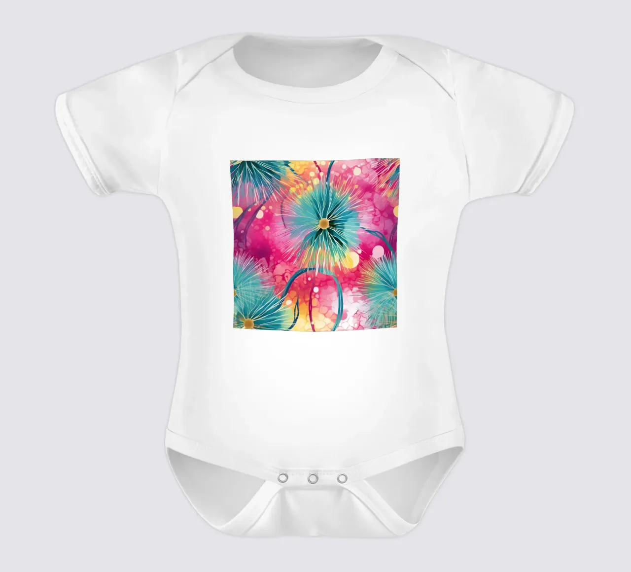 Denti di leone in fiore body neonato maniche corte da Botanical Pattern House