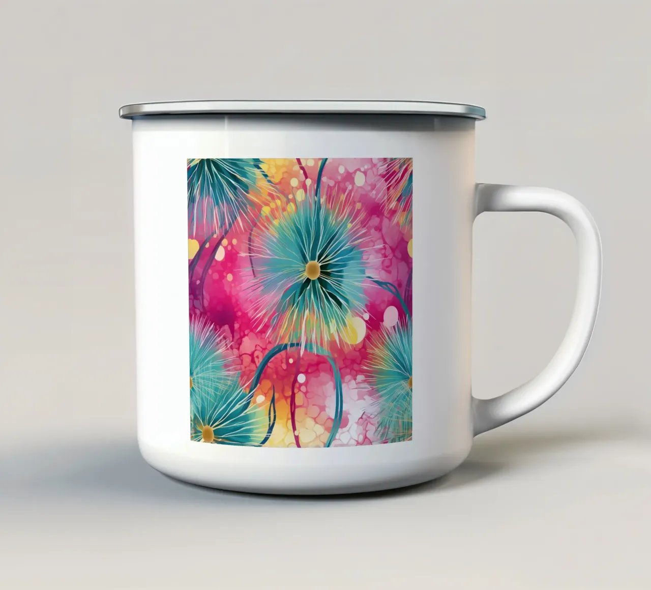 Denti di leone in fiore tazza in smalto da Botanical Pattern House