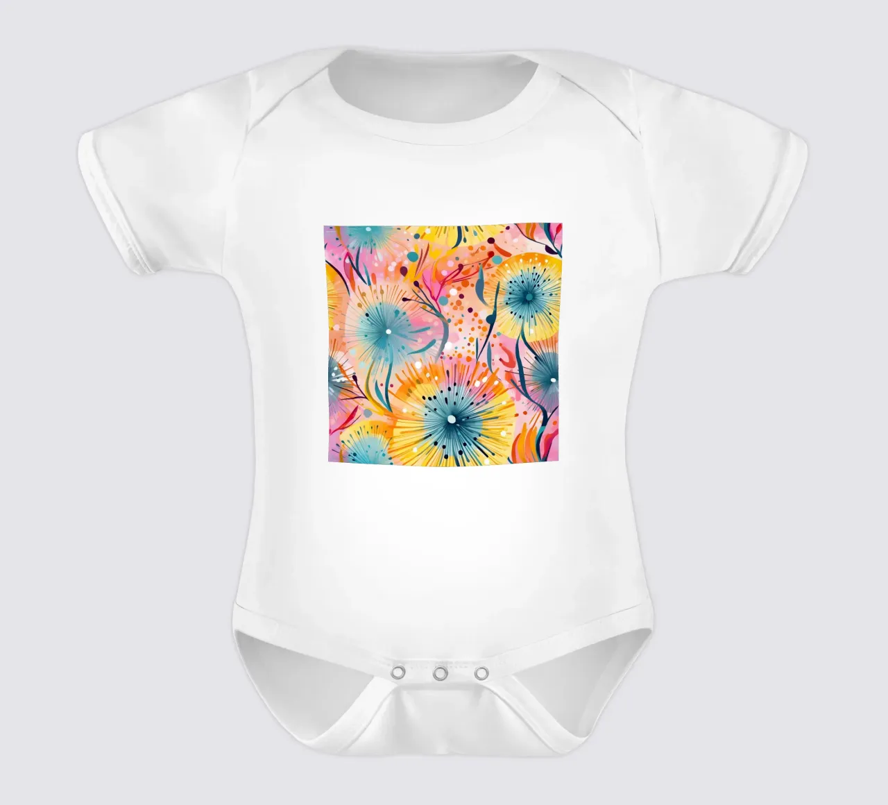 Denti di leone in fiore body neonato maniche corte da Botanical Pattern House