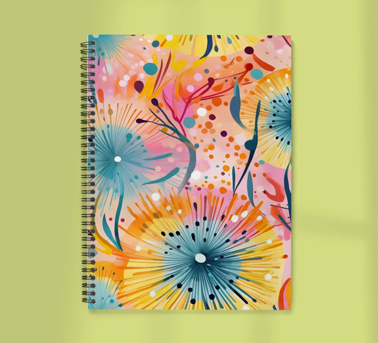 Candy Bloom Dandelions spiral notebook by Botanical Pattern House