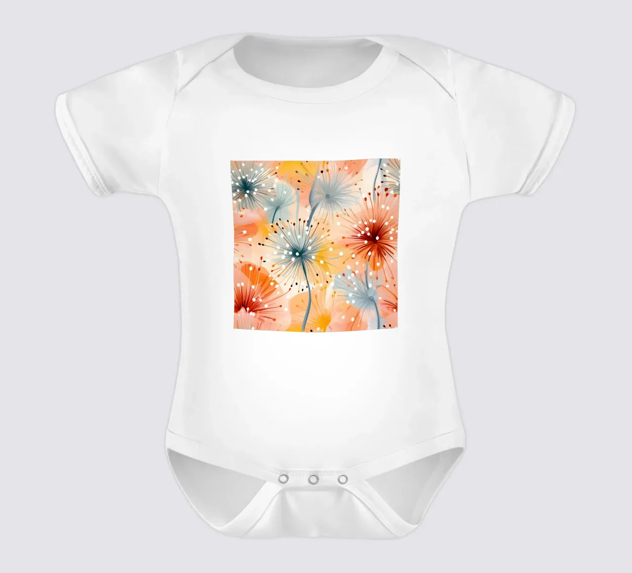 Denti di leone in fiore body neonato maniche corte da Botanical Pattern House