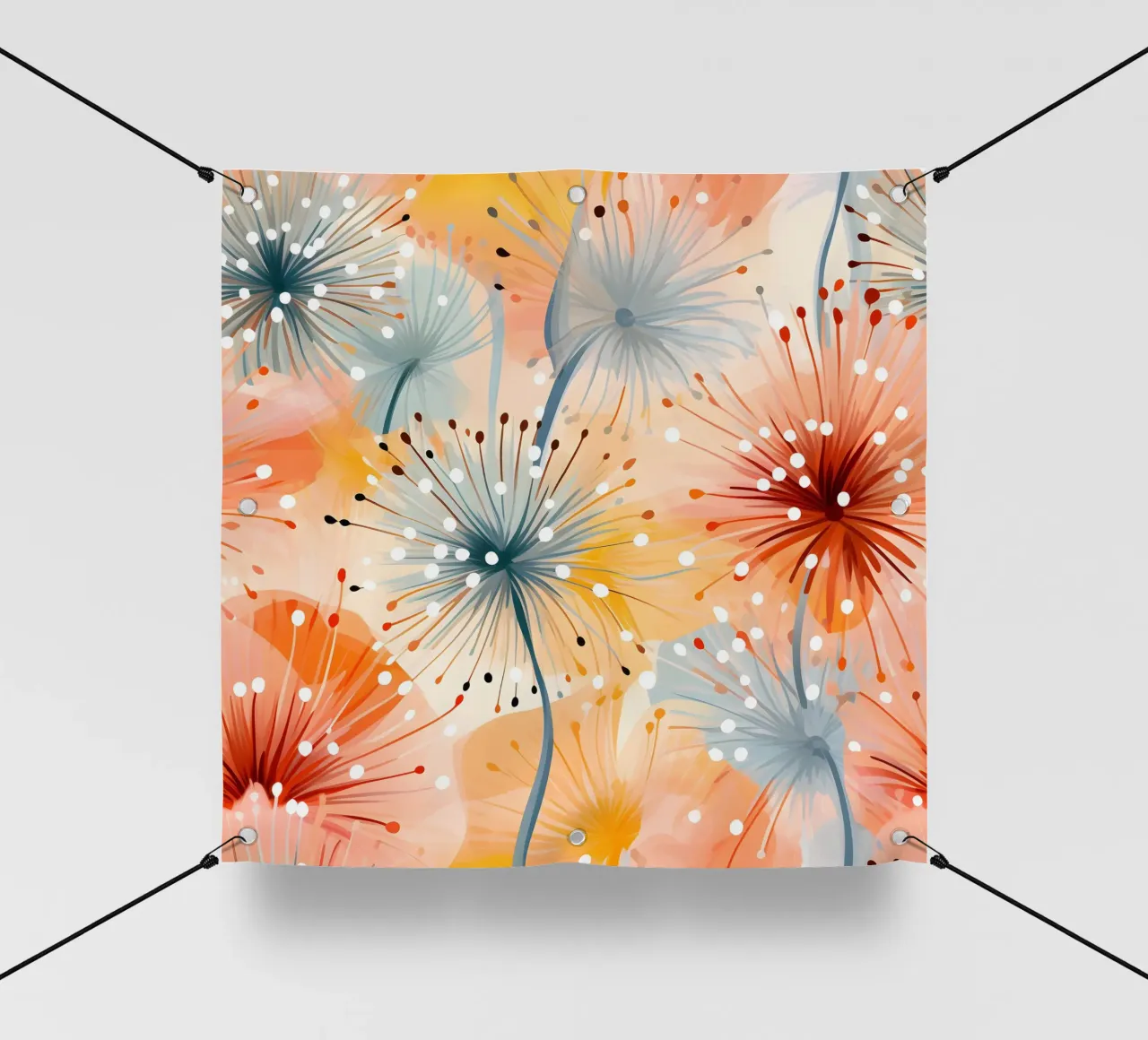 Denti di leone in fiore telo in pvc da Botanical Pattern House