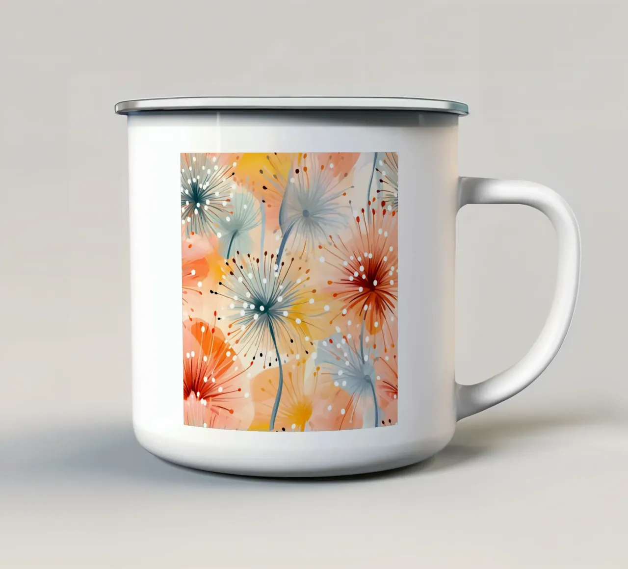 Denti di leone in fiore tazza in smalto da Botanical Pattern House