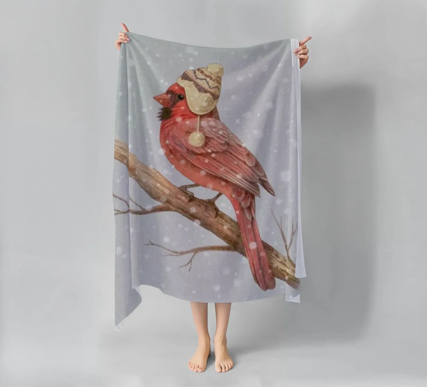 First snow beach towel by Terry Fan