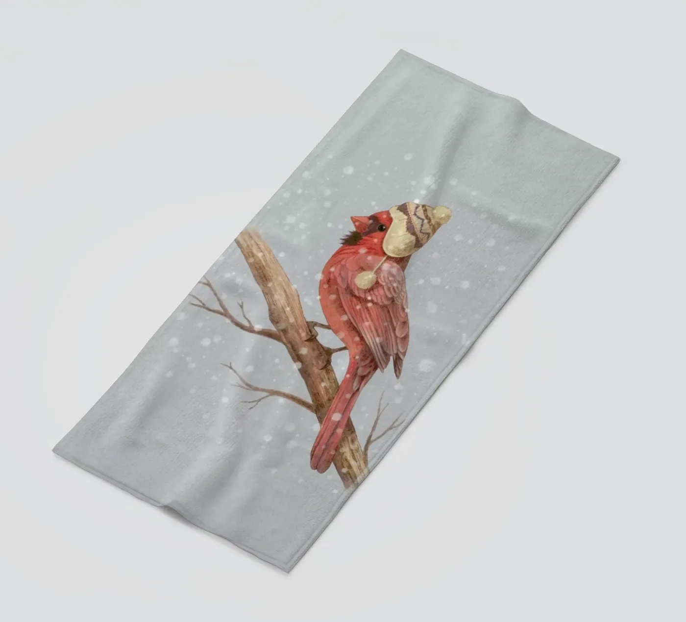 First snow beach towel by Terry Fan