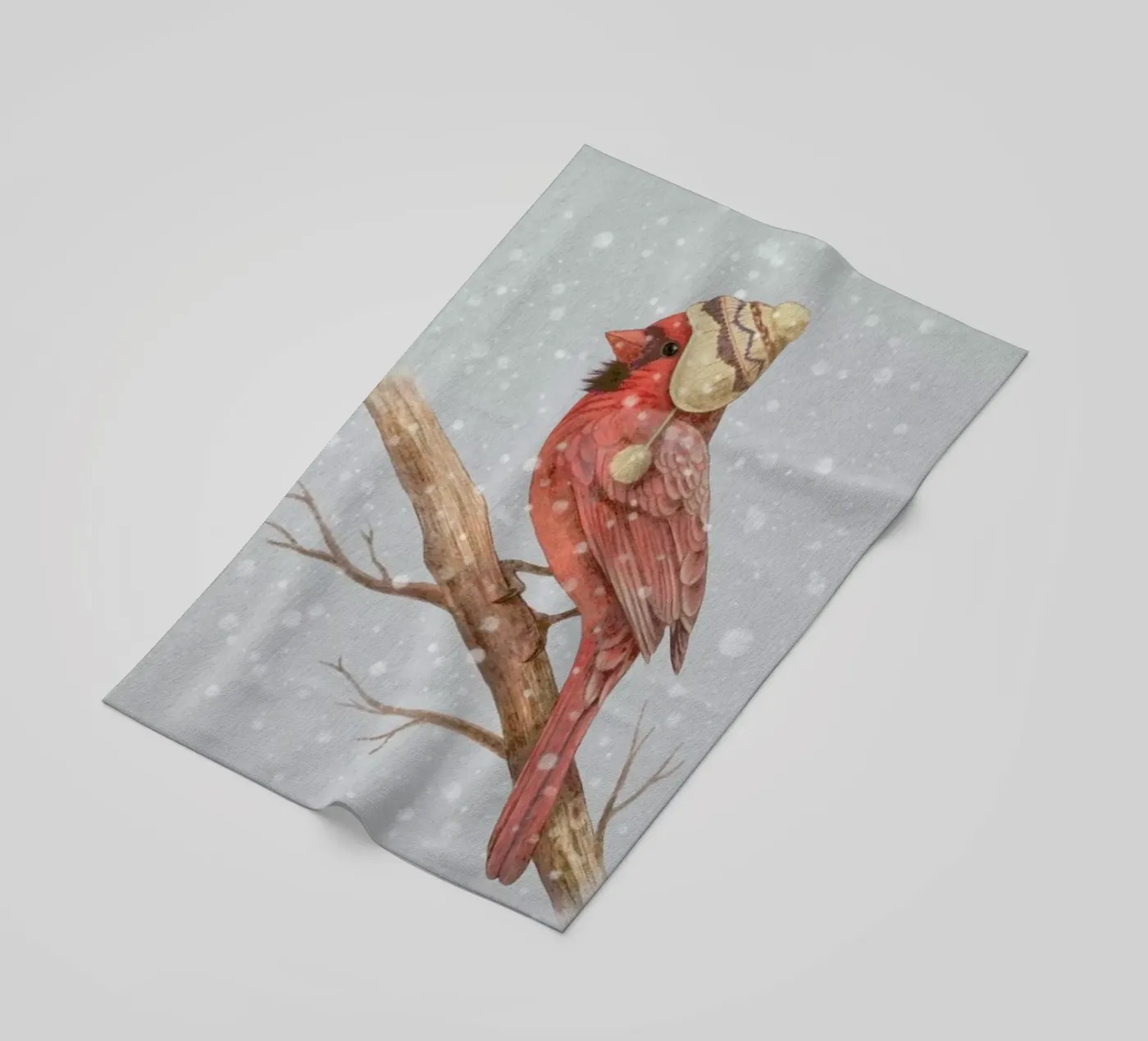 First snow beach towel by Terry Fan