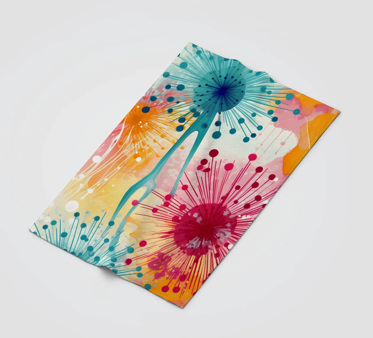 Denti di leone in fiore coperta in pile da Botanical Pattern House