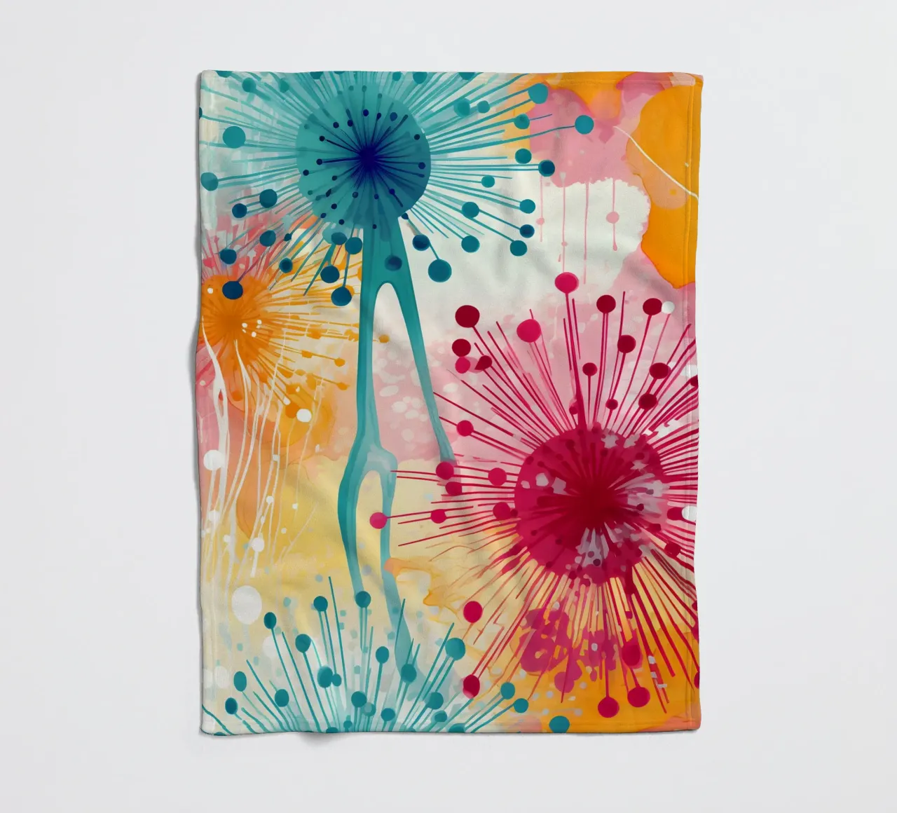 Denti di leone in fiore coperta in pile da Botanical Pattern House