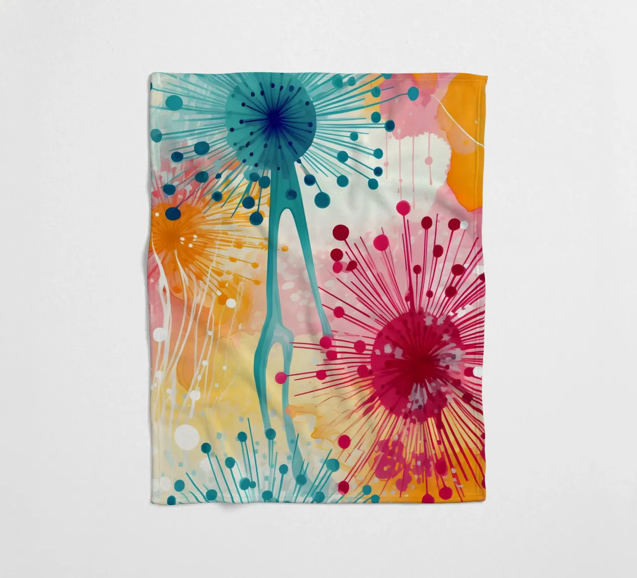 Denti di leone in fiore coperta in pile da Botanical Pattern House