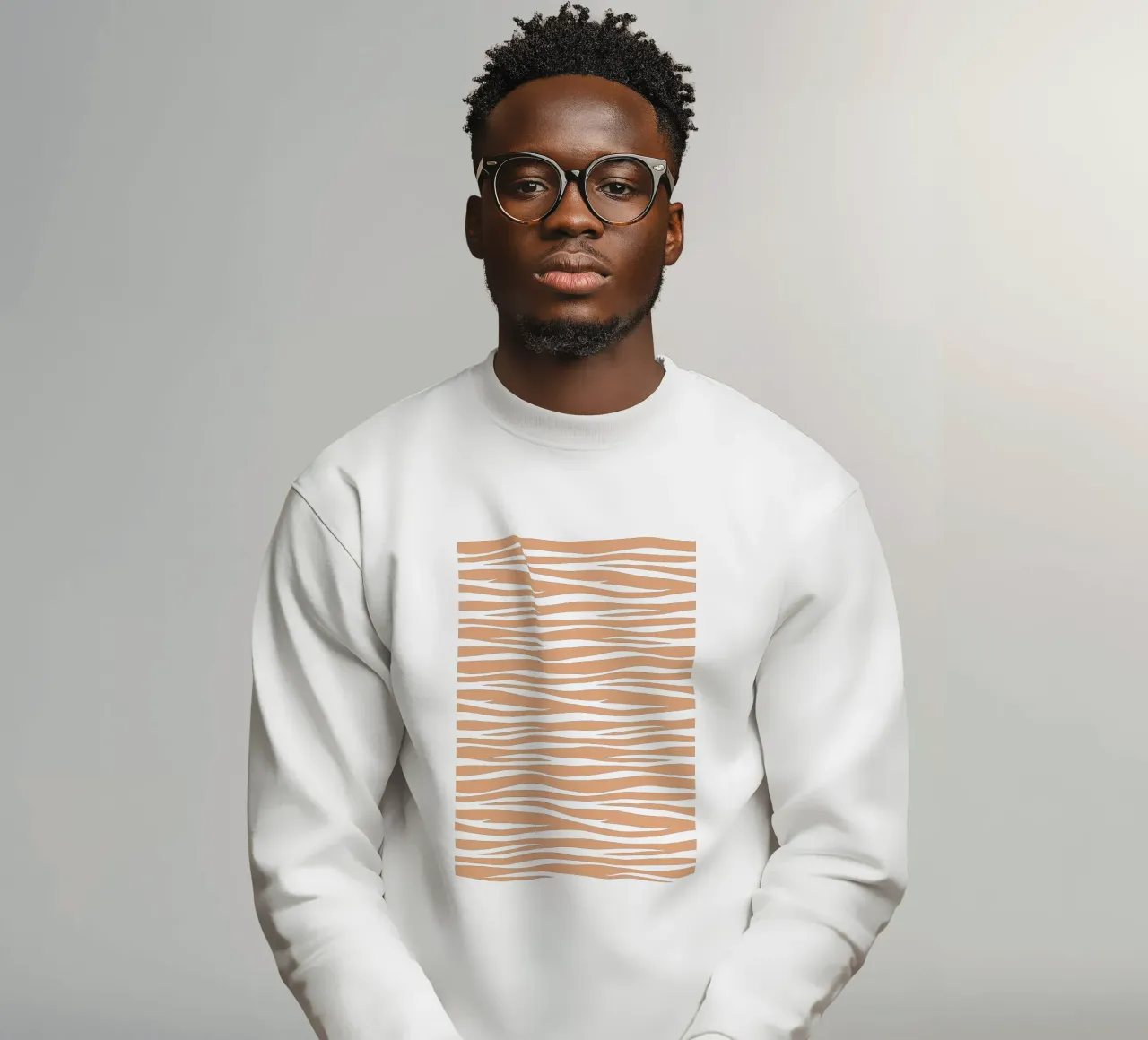 Zebra Print Toffee Caramel sweatshirt by SilverPegasus