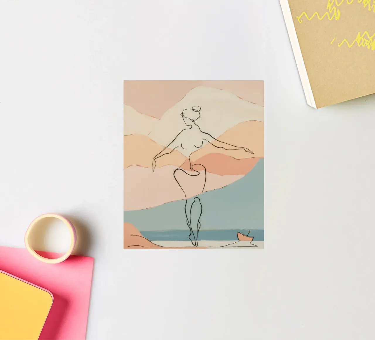 L'élégance d'une danse posée autocollant de Crimson Whisper